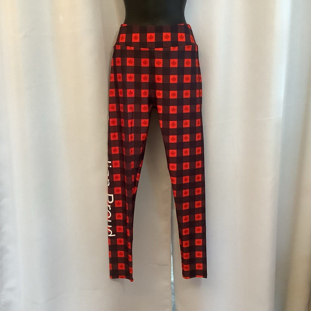 Luv21 Leggings Women’s Size 2 to 10 & 12 to 20 Yoga Canadian Proud Pattern